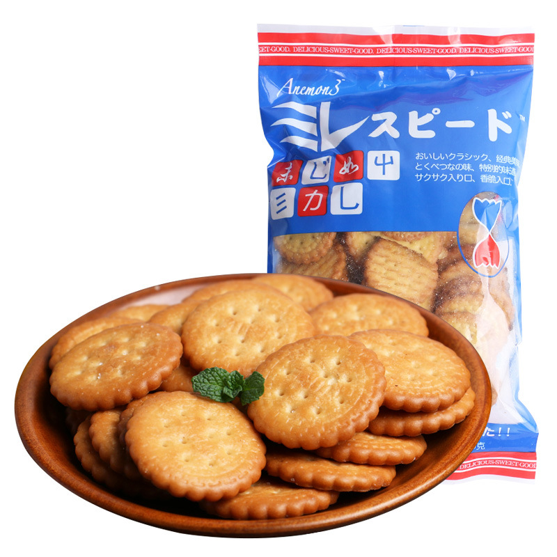 薇娅推荐Anemon3天日盐饼干130g海盐咸味日式小圆饼干网红零食