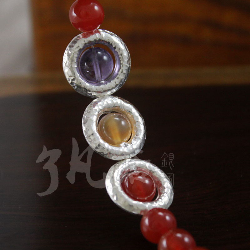 S925纯银配件 21MM泰国进口手工银大号甜甜圈圆形隔珠  隔圈