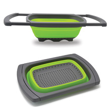 长方形折叠滤水篮可伸缩果篮洗菜篮果蔬沥水篮厨房小工具