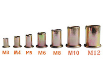 热卖厂家直销平头竖条纹铆螺母M3M4M5M6M8M10M12彩锌不锈钢现货驰