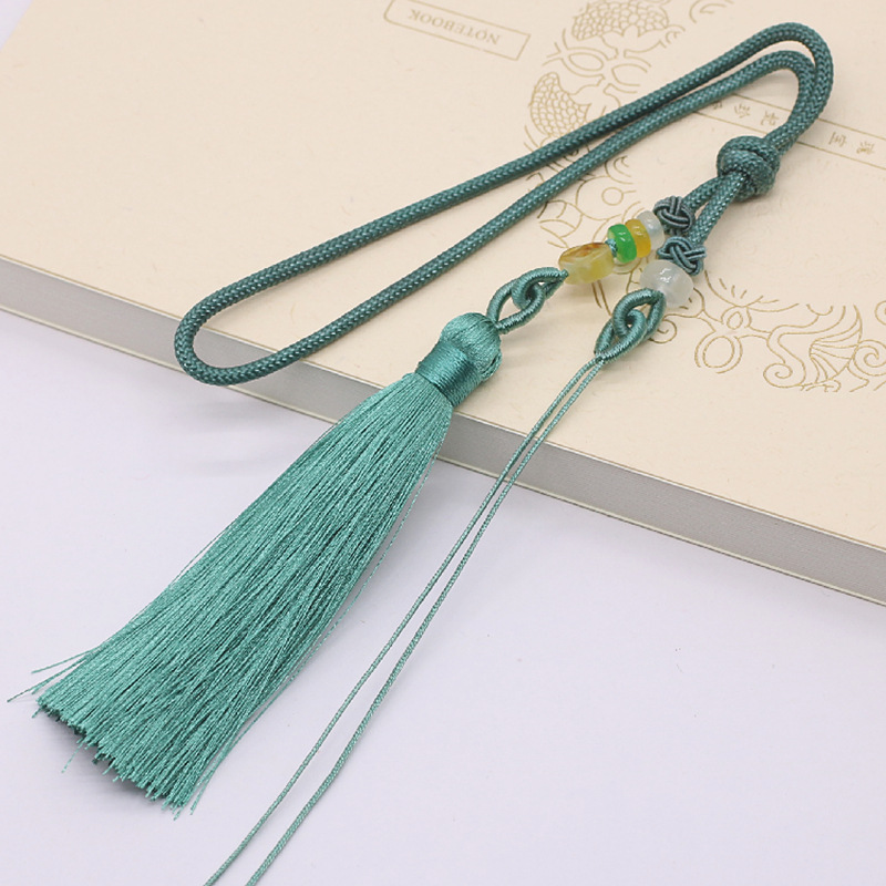 Direct Supply Car Sling Tassel Woven Diy Color Tassel Agate Beeswax Lanyard Bag Hanging Crafts Hand Toy String Wholesale