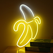 LED香蕉霓虹灯亚克力透明背板造型灯卧室房间布置氛围灯装饰ins灯