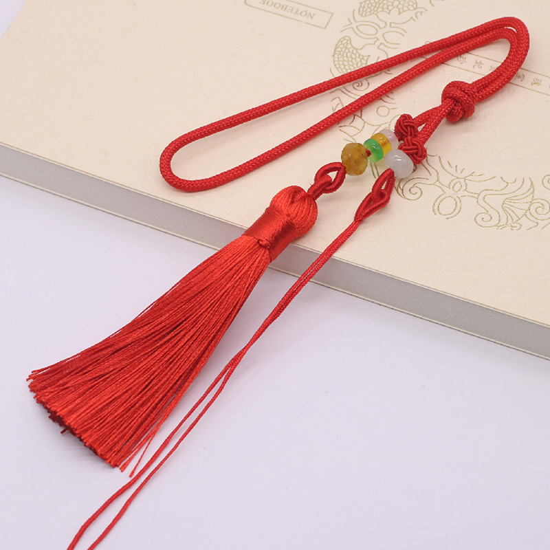 Direct Supply Car Sling Tassel Woven Diy Color Tassel Agate Beeswax Lanyard Bag Hanging Crafts Hand Toy String Wholesale