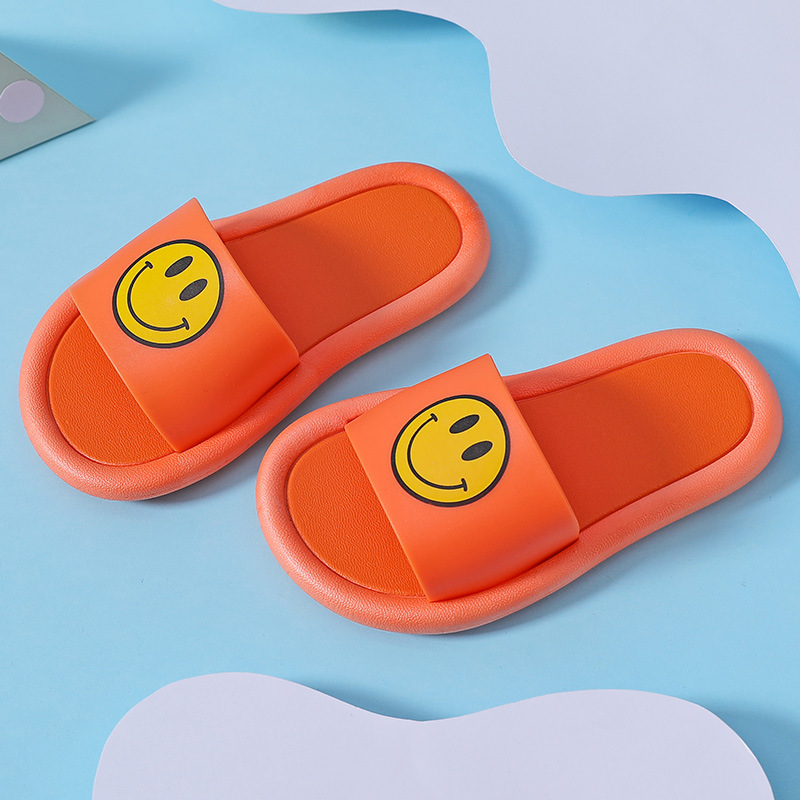 Summer New Korean Style Children's Slippers Non-Slip Baby Shoes Smiley Face Women's Sandals Non-Slip Boys' Slippers