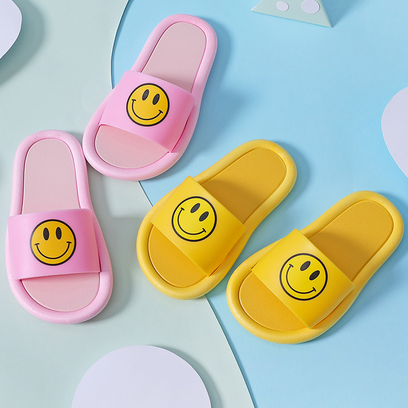 Summer New Korean Style Children's Slippers Non-Slip Baby Shoes Smiley Face Women's Sandals Non-Slip Boys' Slippers