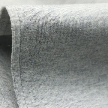 女装短裙服装面料针织纬编麻灰色织cvc双面布健康布夹丝空气层布