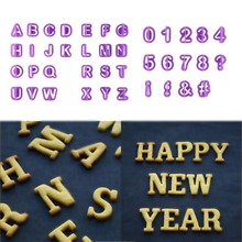 40pcs字母数字塑料饼干模具 符号翻糖蛋糕装饰印花模 DIY烘培工具