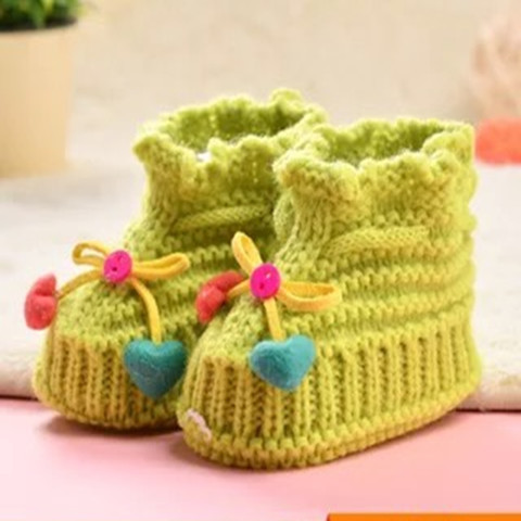 Handmade Finished Product Woven Spring and Autumn Baby Bootee Newborn Bootee Baby Knitted Shoes 0-3-6 Months