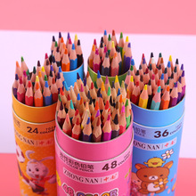 无铅毒环保油性彩色铅笔 色学生绘画文具儿童木制原木筒装铅笔