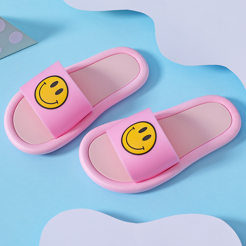 Summer New Korean Style Children's Slippers Non-Slip Baby Shoes Smiley Face Women's Sandals Non-Slip Boys' Slippers