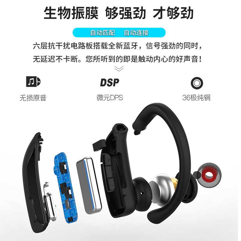 Cross-Border Hot T17 Private Model Tws Bluetooth Headset Display Power Noise Reduction Ear-Mounted Sports Wireless Bluetooth Headset