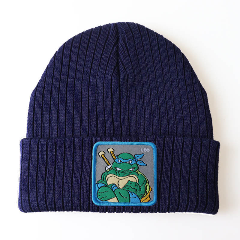 2020 Products in Stock New Large Version Man and Woman Cartoon Winter Hat Anime Teenage Mutant Ninja Turtles Series Knitted Hat Woolen Cap
