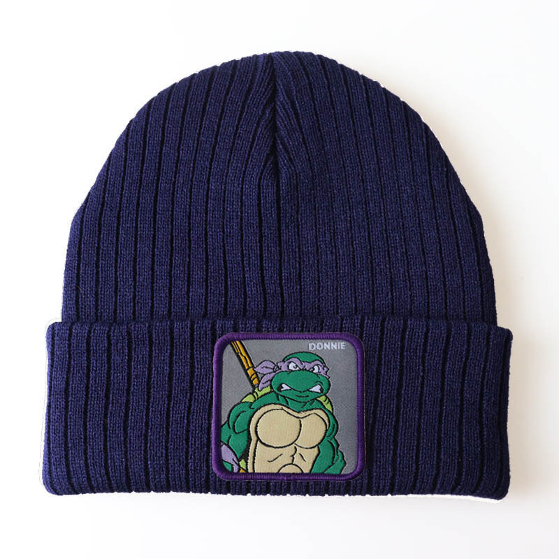 2020 Products in Stock New Large Version Man and Woman Cartoon Winter Hat Anime Teenage Mutant Ninja Turtles Series Knitted Hat Woolen Cap