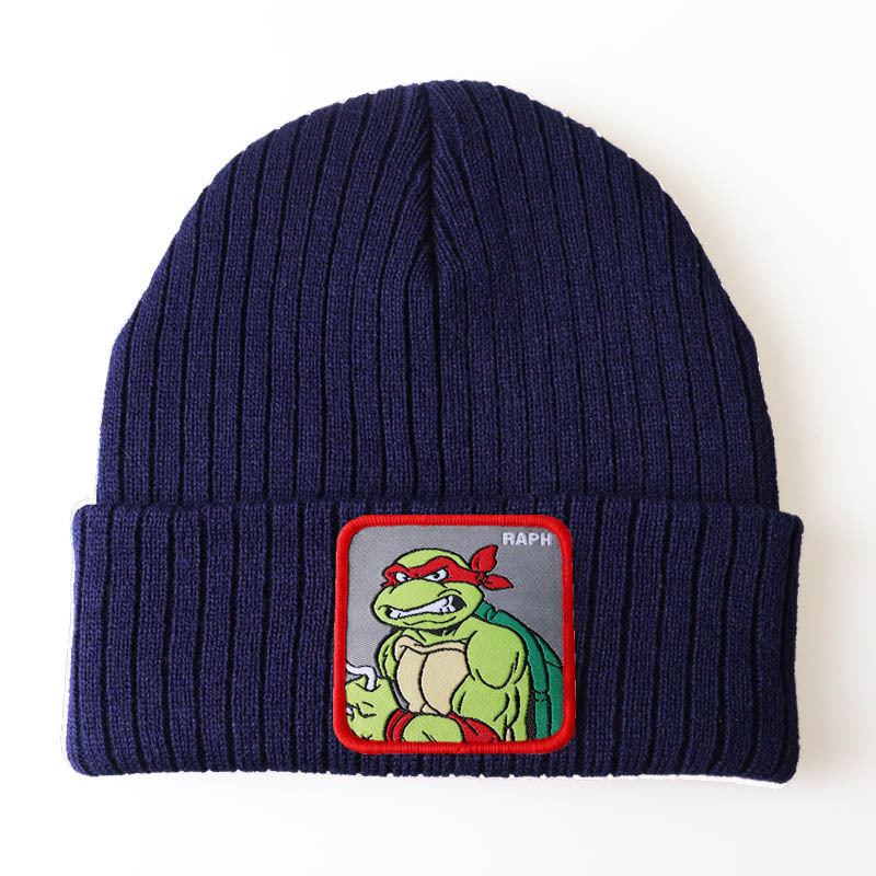 2020 Products in Stock New Large Version Man and Woman Cartoon Winter Hat Anime Teenage Mutant Ninja Turtles Series Knitted Hat Woolen Cap