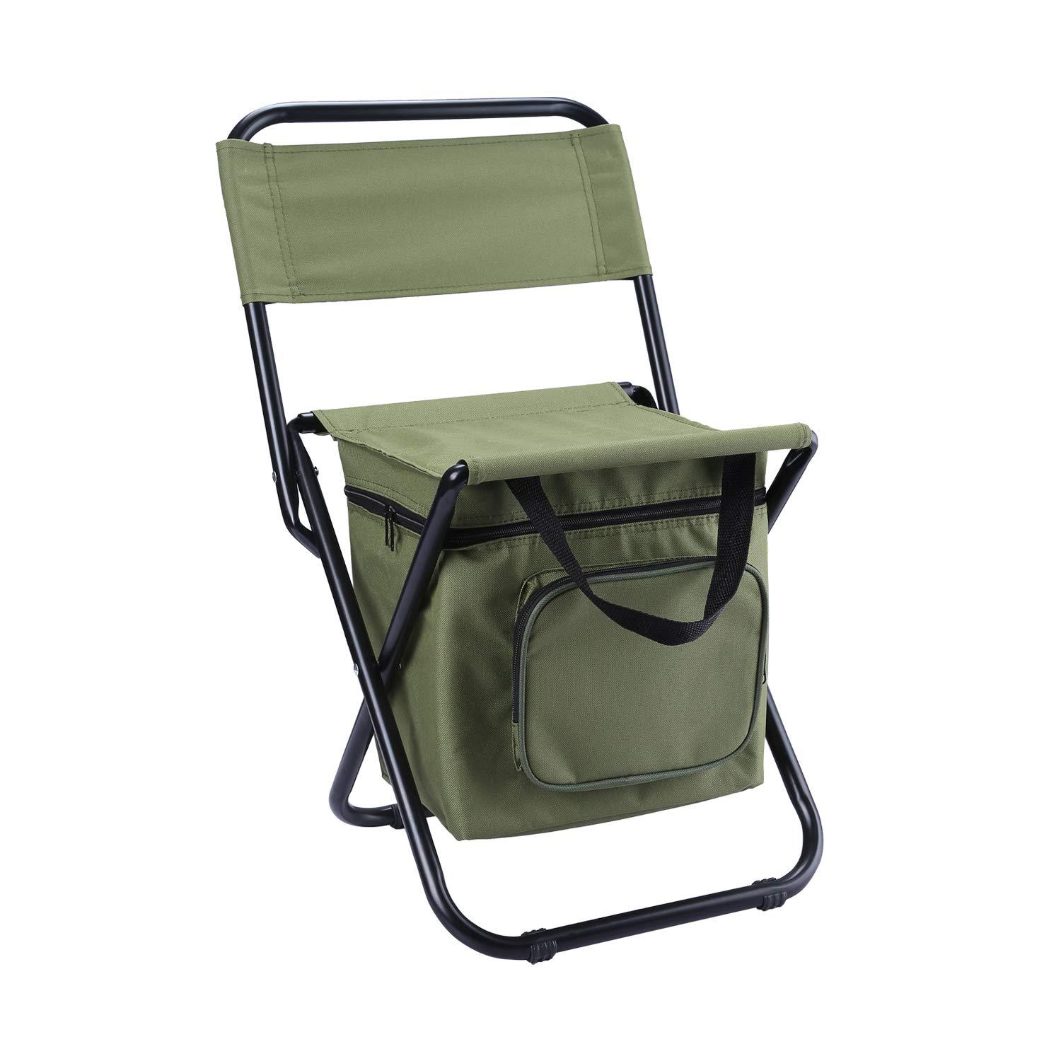 Portable Outdoor Folding Ice Pack Chair with Storage Bag with Backrest Insulation 3-in-1 Leisure Camping Fishing Chair