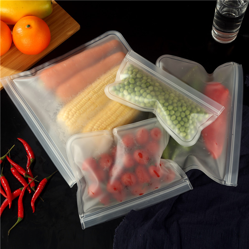 EVA食品储存袋 立体PEVA双轨收纳保鲜袋 冰箱水果蔬菜自封袋