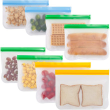 亚马逊热销PEVA食品保鲜袋厨房循环使用收纳袋冰箱食物冷藏密封袋