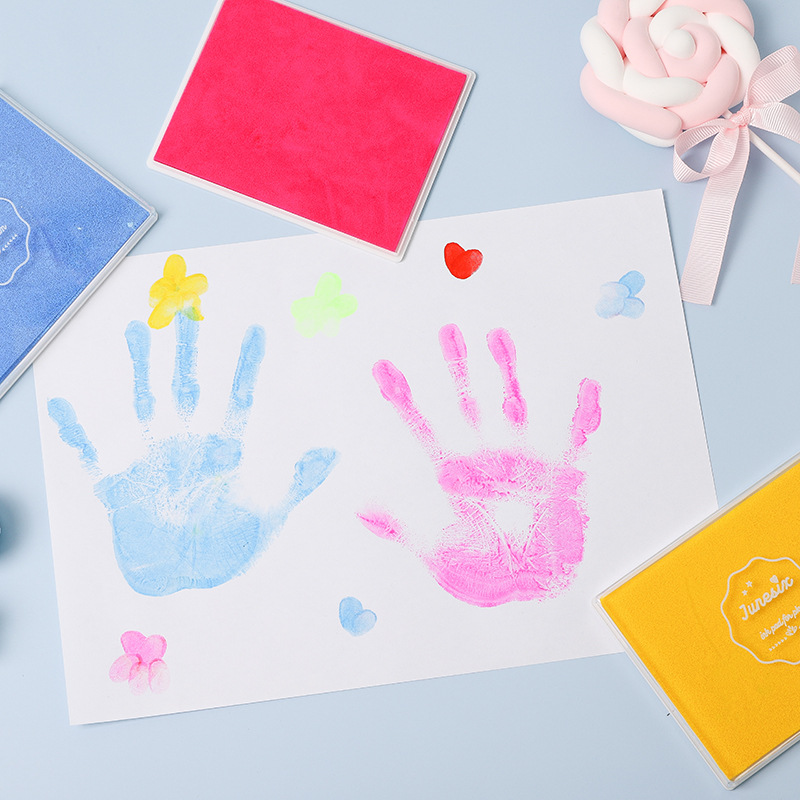 幼儿园儿童DIY手指画印泥 手掌印台 会场签到印台 指纹画彩色印泥