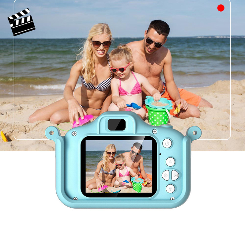 Factory Wholesale New Cartoon Children's Digital Camera Can Take Photos Front and Rear Double Lens Drop-Resistant Small Slr Baby Shot