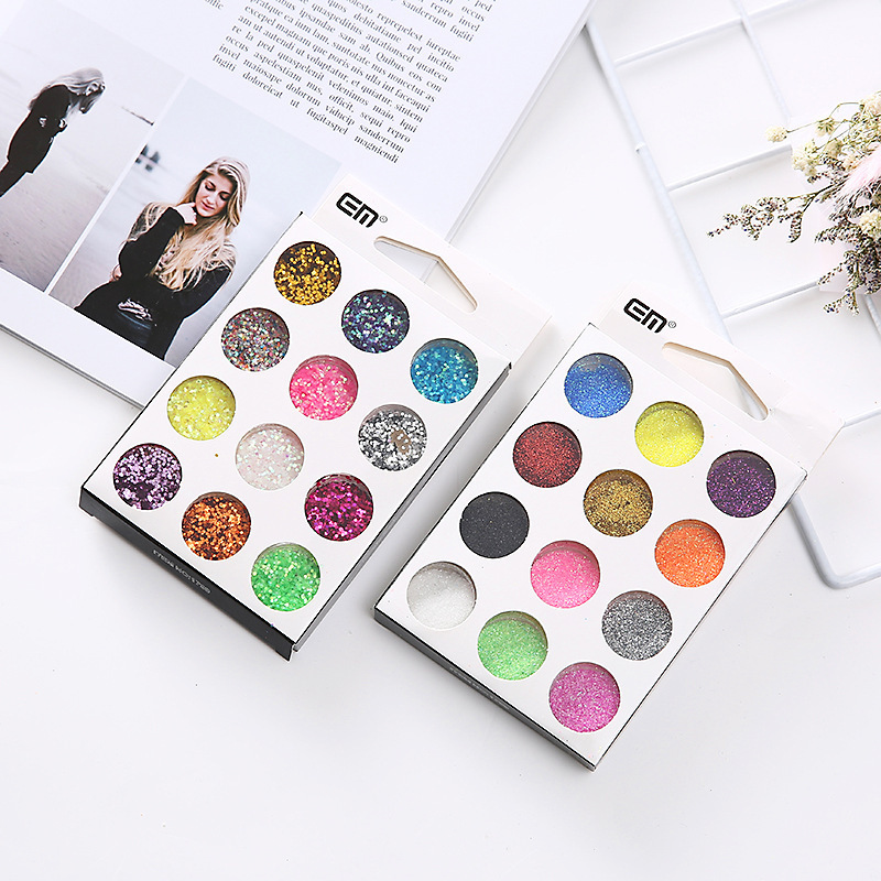 璀璨多色闪光眼影粉 舞台化妆定妆珠光闪粉网红亮片12