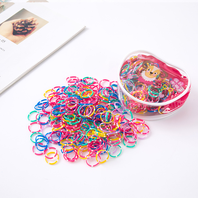 Cute Zipper Bag Disposable Rubber Band Color Hair Band Harmless Hair Elastic Head Rope South Korea Girl Heart Female Accessories