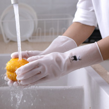 W厂家批发丁腈橡胶手套洗衣防水塑胶家用清洁防滑耐用厨房洗碗