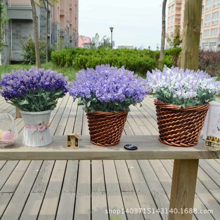 仿真花欧式田园工程装饰花绢花塑料花普罗旺斯薰衣草鼠尾草狗尾草