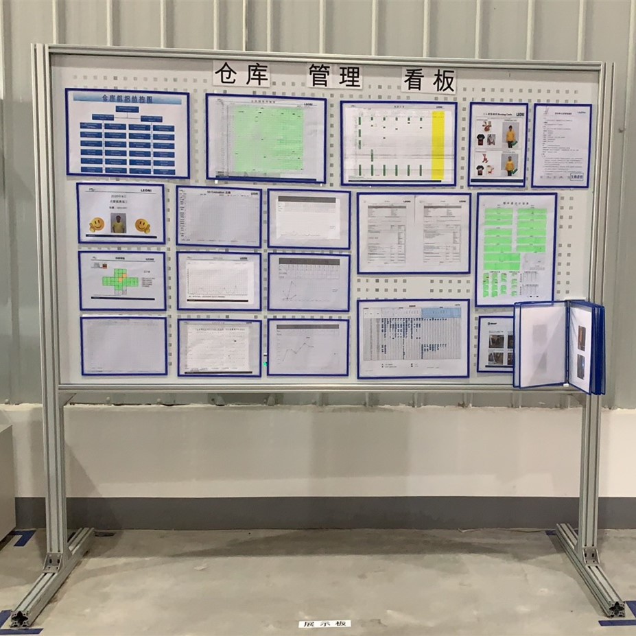 来图设计车间生产管理看板 计划板带支架 双边铝合金白板架子价格