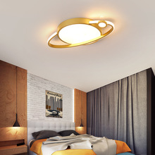 北欧led主卧室灯 现代简约金色吸顶灯创意个性温馨家用 房间灯饰