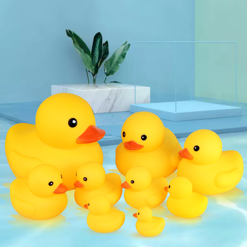 Hong Kong Version Little Duck Toy Baby Bathing No. 8 Small Yellow Duck Toy Children's Educational Squeeze and Sound Sound