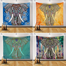 亚马逊新款北欧ins挂布装饰大象波西米 亚挂毯曼陀罗壁毯来图制作