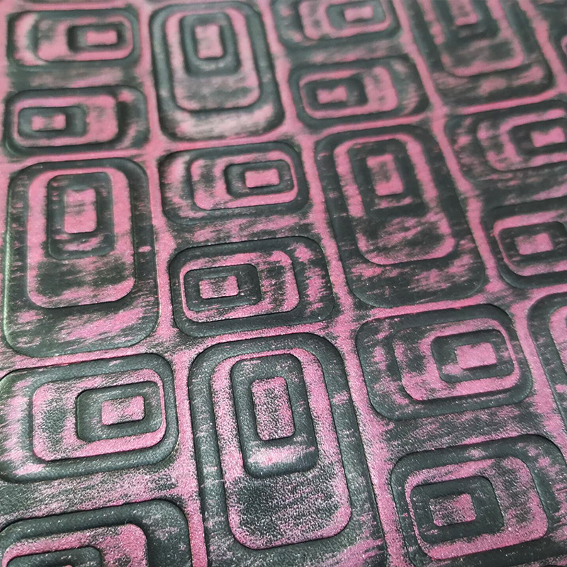 新款pu革压回形纹 复古回形纹面料箱包鞋材沙发座椅