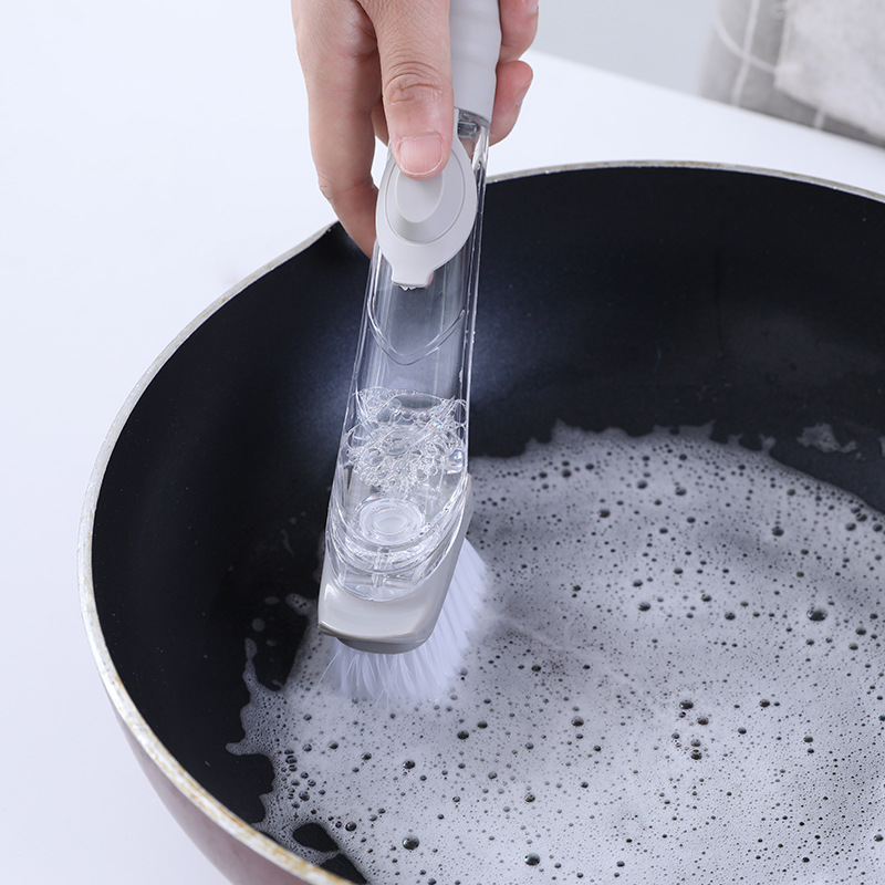 Kitchen Dish Brush Hydraulic Brush Automatic Liquid Filling Multi-Functional Long Handle Dish Brush Household Cleaning Tools Foreign Trade