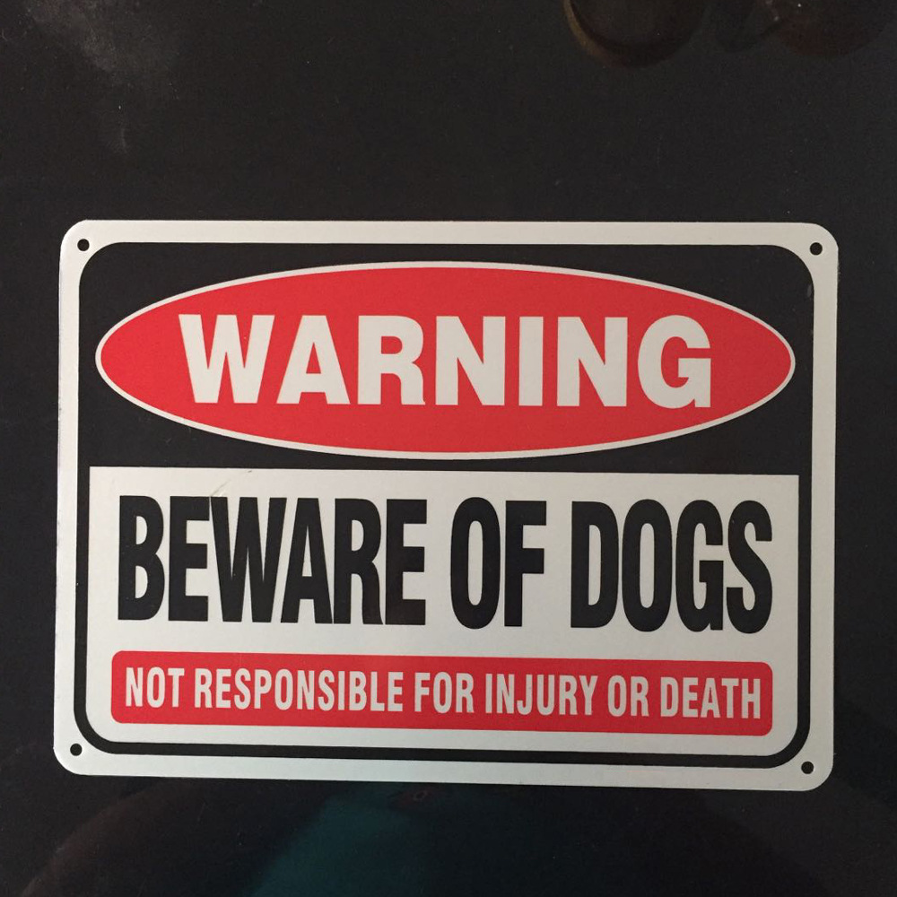 当心小心狗铝牌 beware of the dogs 庭院告示警告牌 英文指示牌