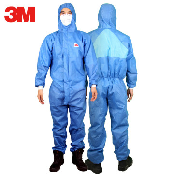 3m4532 防护服连体带帽喷漆化学实验室防化服蓝色全身工作防尘服