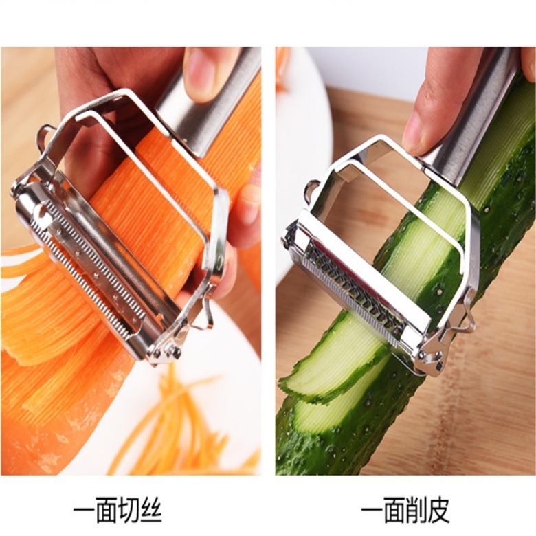 Stainless Steel Melon, Fruit, Vegetable and Potato Flaking Grater Shredding Machine Beam Knife Three-in-One Double-Headed Plane Manufacturer