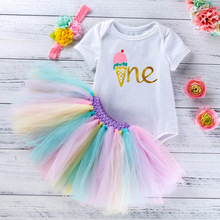 亚马逊ebay婴儿节日装派对服款夏季婴儿衣服宝宝短袖哈衣手工裙