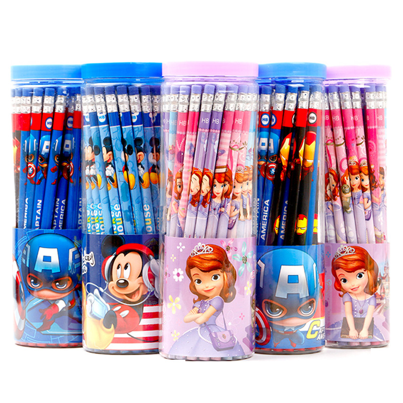 Disney E0046 Series Student Drawing Cartoon 30 Small Leather Tip HB Children's Pencil
