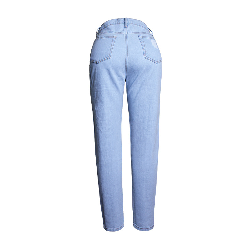 AliExpress Amazon EBay Women's Ripped Denim Loose Straight Simple Pants Cropped Pants Supply