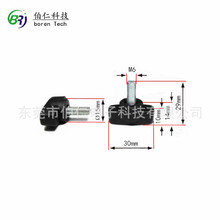 现货供应一字形塑胶调节脚30*14*M6塑料可调节脚垫黑色胶头螺丝