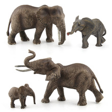 外贸跨境大象模型动物园野生非洲公象小象仿真玩具大象一家摆件