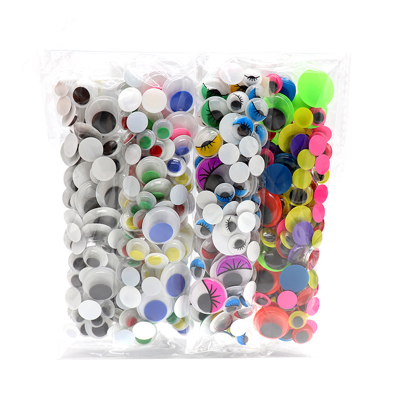 现货清仓儿童手工DIY玩具材料配件卡通活动眼睛无胶彩色睫毛眼珠