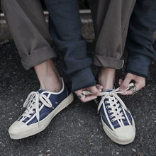 日本冈山日系帆布鞋男女山本风复古久留米vintage硫化鞋
