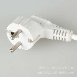 现货欧规三芯防水插电源线 白色橡胶电源延长线 二插电器电源线