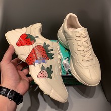 gucci/古驰经典款老爹鞋男女同款爱心印花厚底鞋巴黎萌猫正品代购