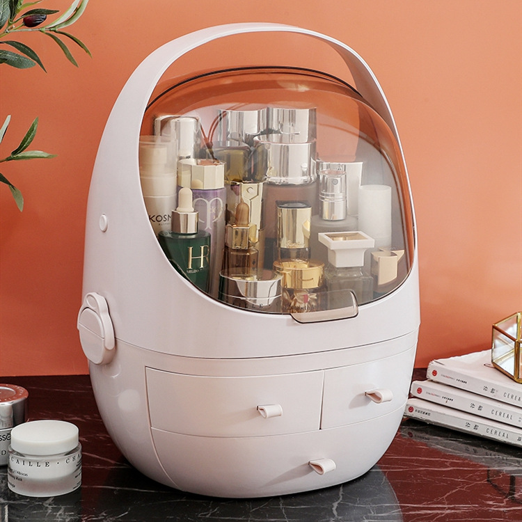 稻草熊女士化妆品收纳盒手提护肤品收纳盒收纳盒抽屉式一件代发