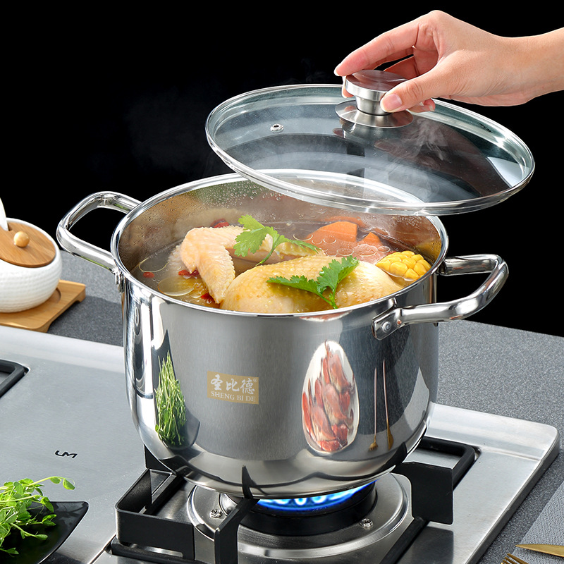Wholesale Stainless Steel Soup Pot 304 Household Couscous Pot Induction Cooker Gas Applicable Food Grade Stainless Steel Pot Stew Pot