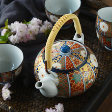 西海波佐见烧日本进口古伊万里贴花提梁陶瓷茶具家用礼盒套装礼品