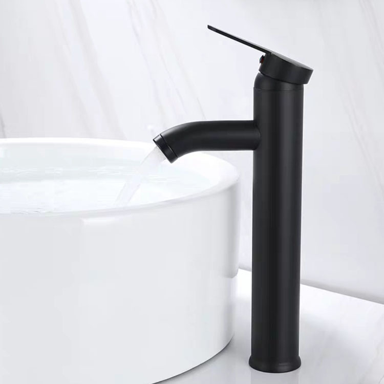 Stainless Steel Hot and Cold Water Faucet European-Style Black Counter Basin Wash Basin Faucet Bathroom Basin Faucet Water Tap