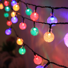 LED灯串圆球灯露营氛围彩灯串圣诞户外庭院节庆装饰太阳能led串灯
